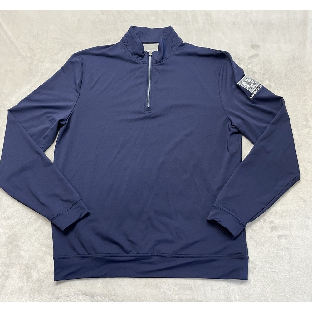 Johnnie O Motion 1/4Zip Pullover Men Medium Navy Performance Artisian Logo Shirt